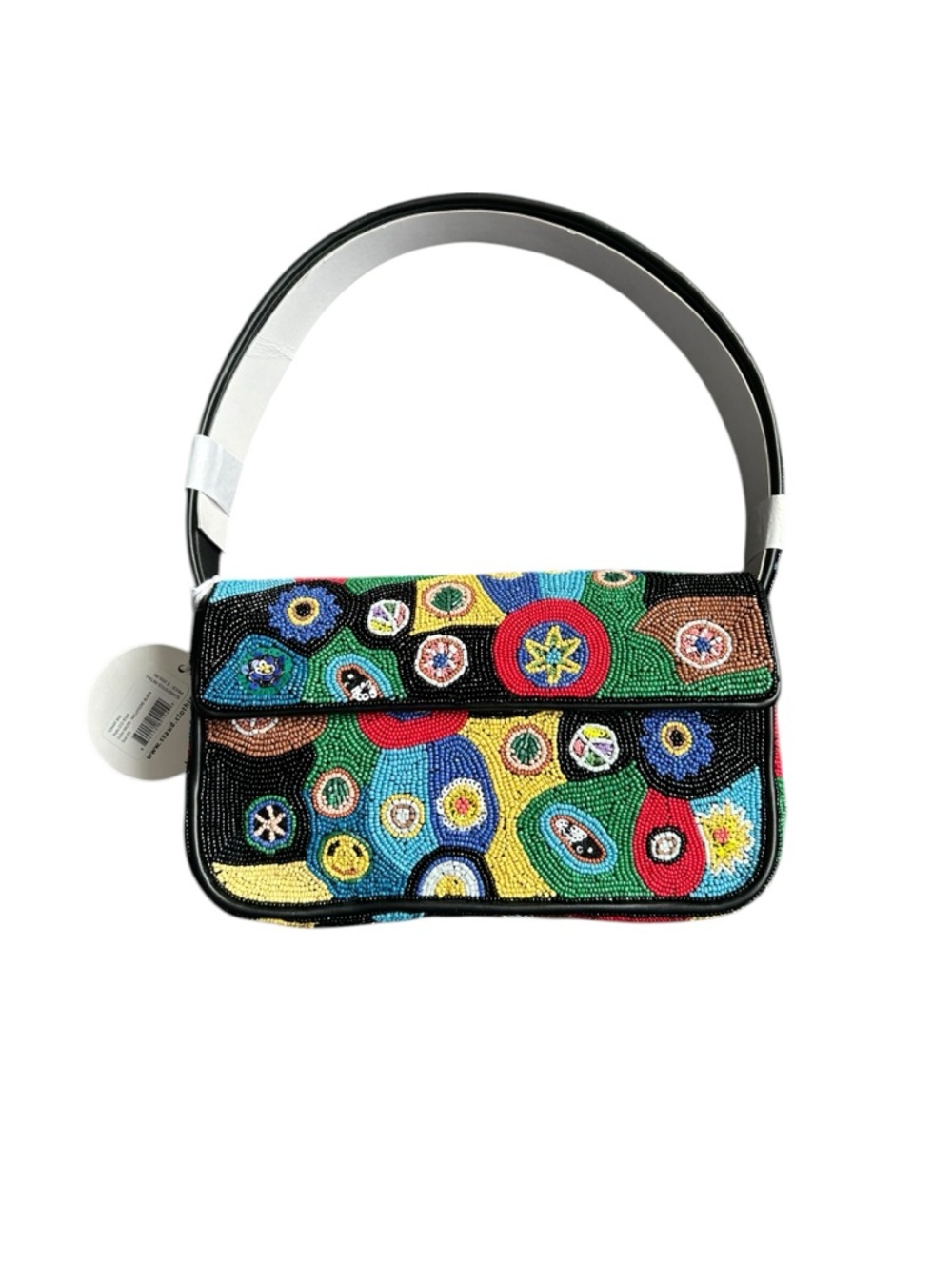 STAUD Tommy Bag Millefiore Black Multicolor Beaded Shoulder Bag NWT - Picture 2 of 6